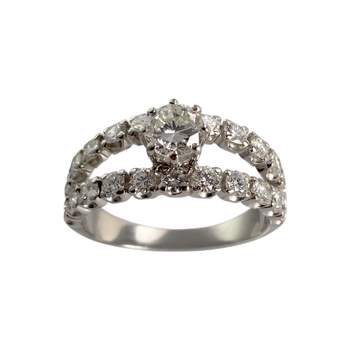Tweedehands goud 750 witte diamanten ring