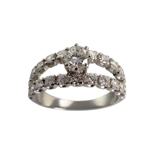 Bague d'occasion or 750 blanc diamants