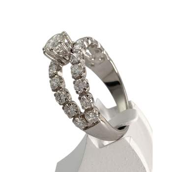 Tweedehands goud 750 witte diamanten ring