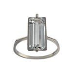 Bague d'occasion or 750 blanc aigue marine - vue 1
