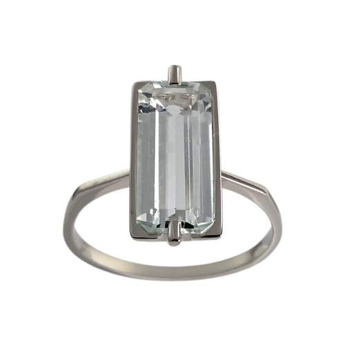 Bague d'occasion or 750 blanc aigue marine