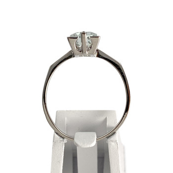 Bague d'occasion or 750 blanc aigue marine