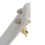 Boucles d'oreilles d'occasion or 750 2 tons diamants - vue 2