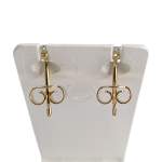 Boucles d'oreilles d'occasion or 750 2 tons diamants - vue 3