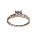 Bague d'occasion or 375 rose zirconias - vue 1