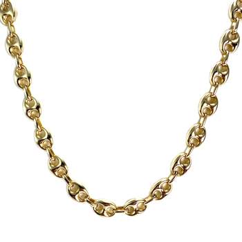 Collier d'occasion en or jaune 750, maille grain de café, 60 cm