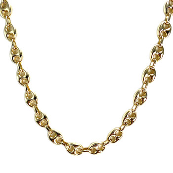 Pre-owned 14K yellow gold coffee bean chain necklace
