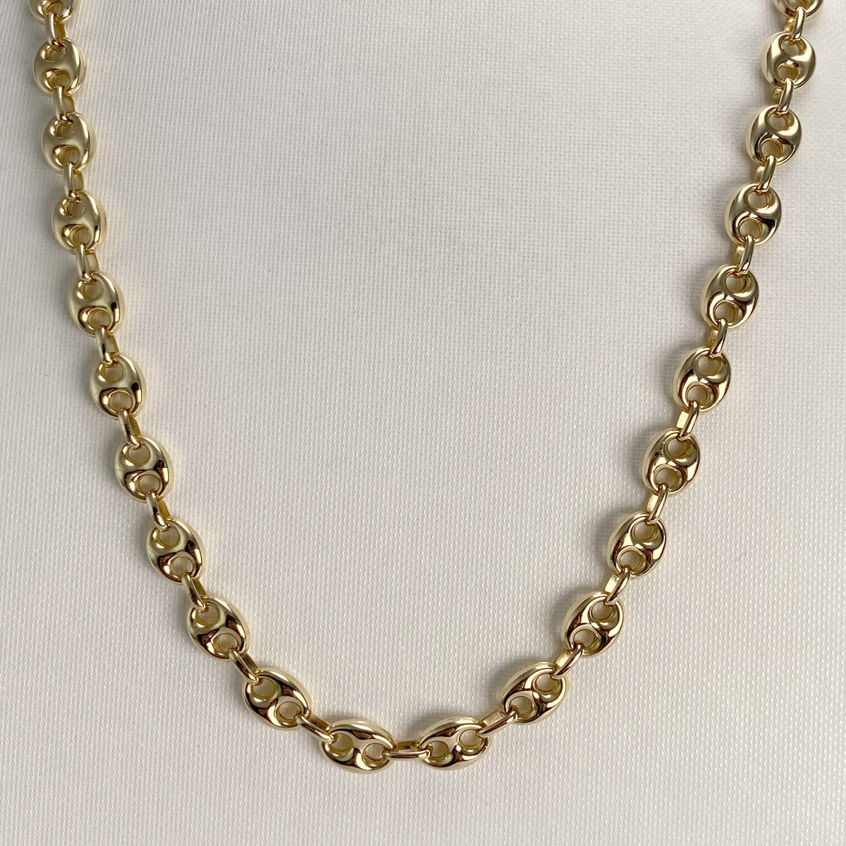 Collier d'occasion or 750 jaune maille grain de cafe - vue 2