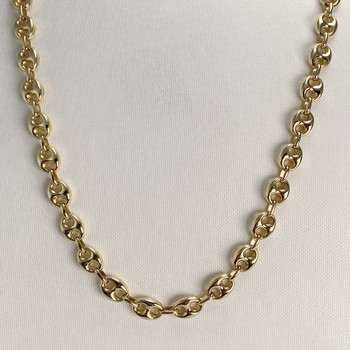 Pre-owned 14K yellow gold coffee bean chain necklace