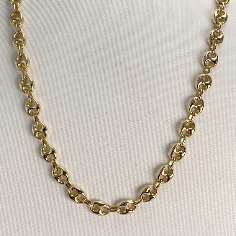 Collier d'occasion or 750 jaune maille grain de cafe - vue 2