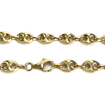 Pre-owned 14K yellow gold coffee bean chain necklace