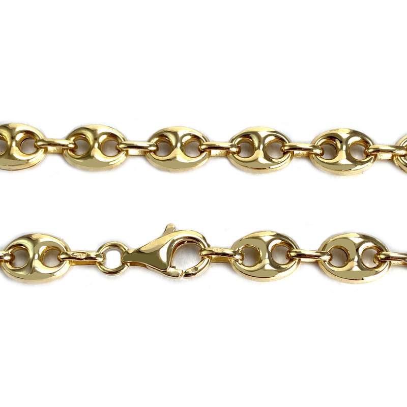 Collier d'occasion or 750 jaune maille grain de cafe - vue 3