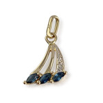 Pendentif d'occasion or 750 2 tons saphirs diamant - vue 1