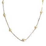 Collier d'occasion en or jaune 750, maille fantaisie, perles de culture, 5.47 g. - vue 1
