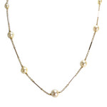 Collier d'occasion or 750 jaune maille fantaisie perle de culture perle de culture perle de culture perle de culture - vue 1