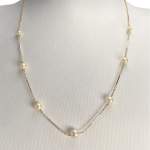 Collier d'occasion en or jaune 750, maille fantaisie, perles de culture, 5.47 g. - vue 2