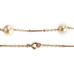 Collier d'occasion en or jaune 750, maille fantaisie, perles de culture, 5.47 g. - vue 3