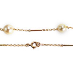 Collier d'occasion or 750 jaune maille fantaisie perle de culture perle de culture perle de culture perle de culture - vue 3