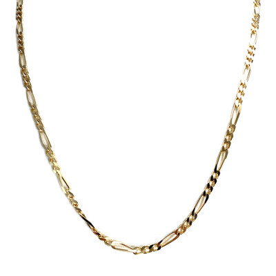 Chaîne d'occasion or 750 jaune maille cheval et alternée 50 cm