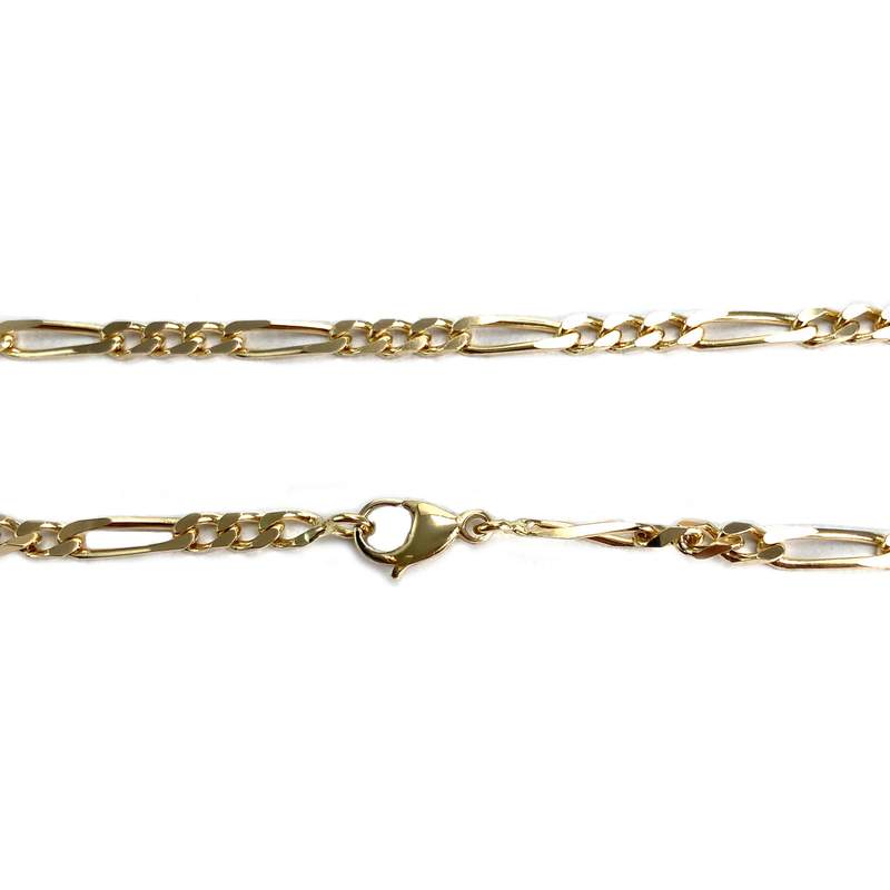 Chaîne d'occasion or 750 jaune maille cheval et alternée 50 cm - vue 3