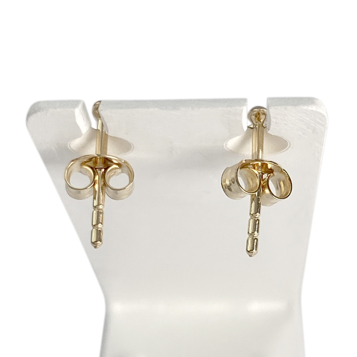 Boucles d'oreilles d'occasion  or 375 2 tons zirconias emeraude - vue 3