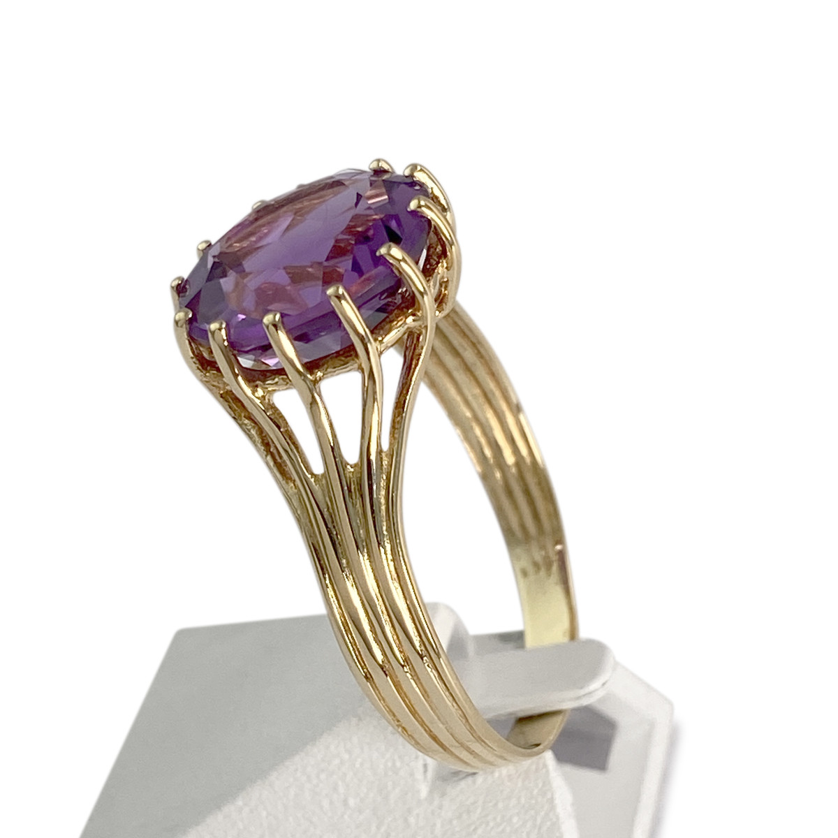 Bague d'occasion or 750 jaune améthyste - vue 2