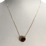 Collier d'occasion or 375 jaune maille forçat quartz fumé zirconias - vue 2
