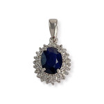 Pendentif d'occasion or 375 blanc saphir zirconias - vue 1