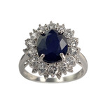 Bague d'occasion or 375 blanc saphir zirconias - vue 1