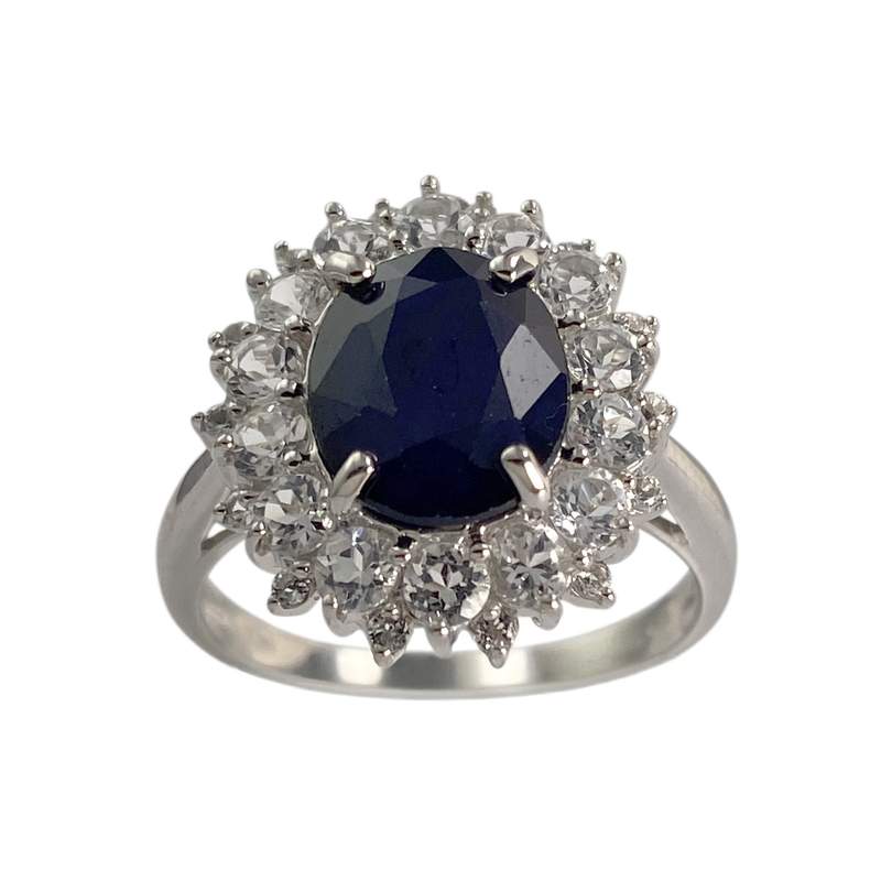 Bague d'occasion or 375 blanc saphir zirconias - vue 1