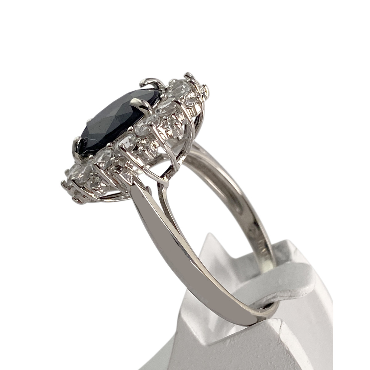 Bague d'occasion or 375 blanc saphir zirconias - vue 2
