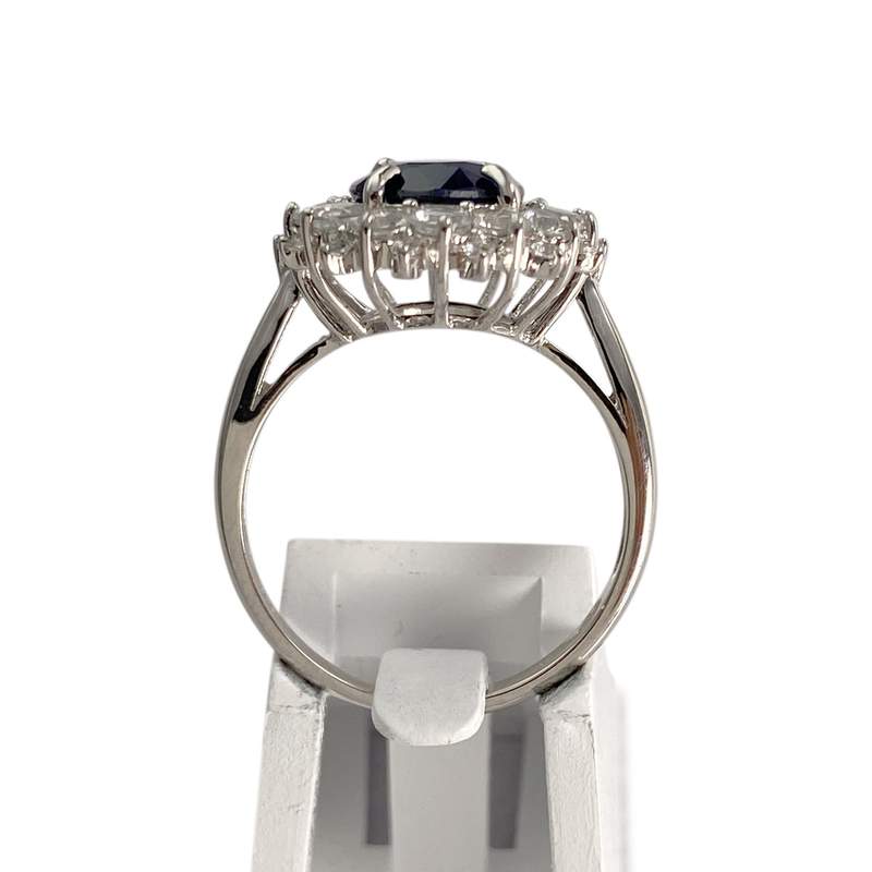 Bague d'occasion or 375 blanc saphir zirconias - vue 3