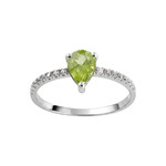 Bague d'occasion or 750 blanc péridot zirconias - vue 1