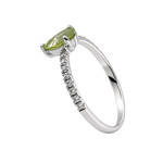 Bague d'occasion or 750 blanc péridot zirconias - vue 2