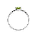 Bague d'occasion or 750 blanc péridot zirconias - vue 3