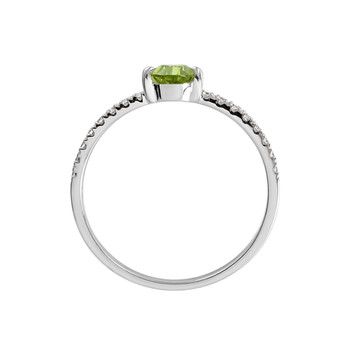 Bague d'occasion or 750 blanc péridot zirconias