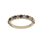 Bague d'occasion or 750 jaune diamants saphirs - vue 1