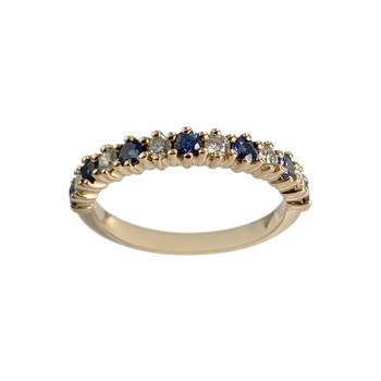 Bague d'occasion or 750 jaune diamants saphirs