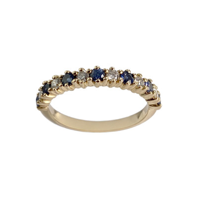 Bague d'occasion or 750 jaune diamants saphirs