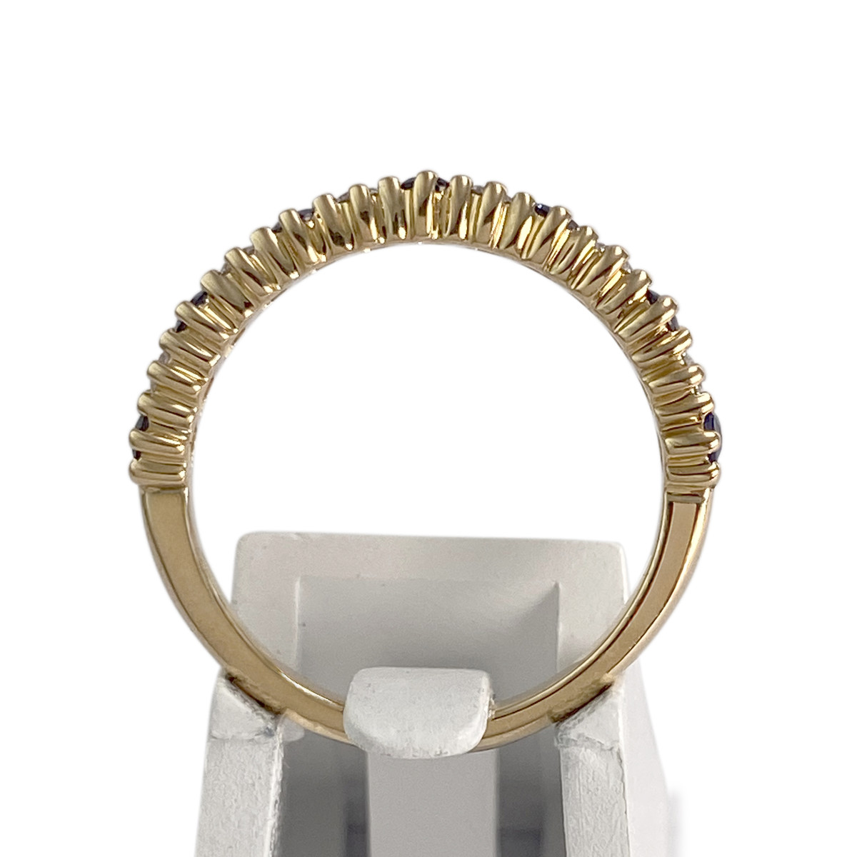 Bague d'occasion or 750 jaune diamants saphirs - vue 3