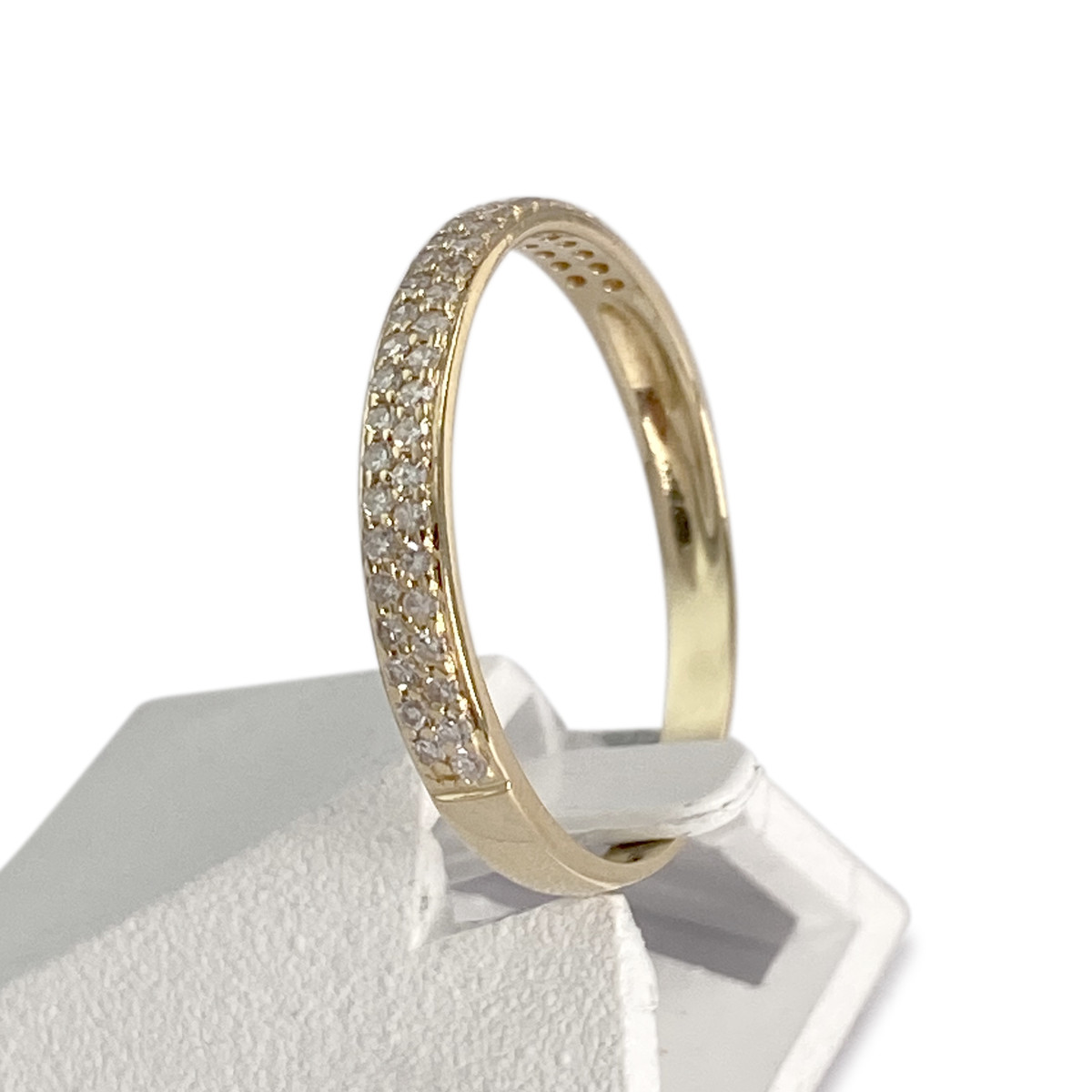 Bague d'occasion or 750 jaune diamants - vue 2