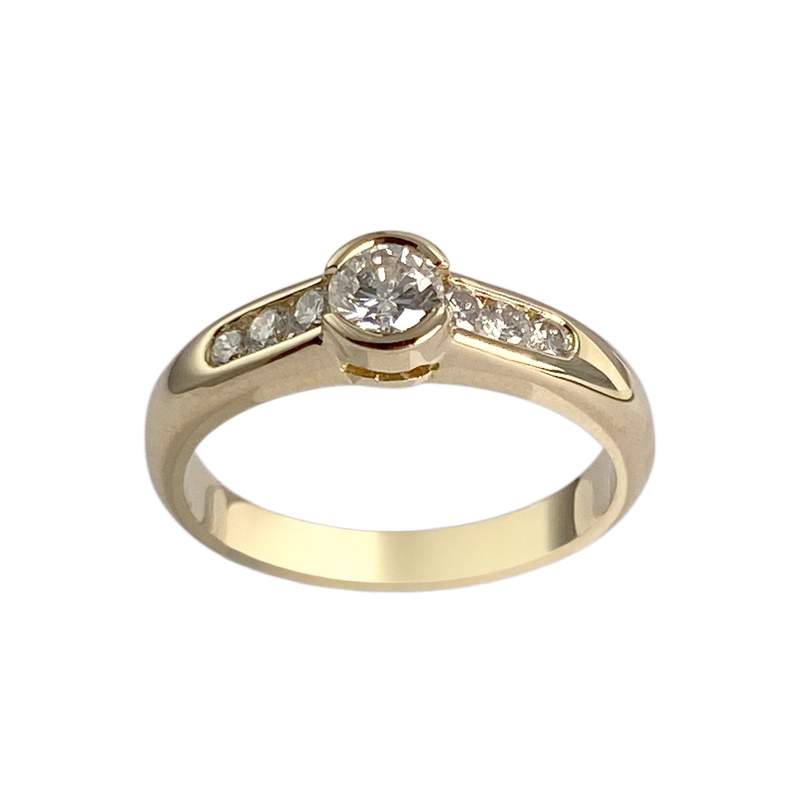 Bague d'occasion or 750 jaune diamants - vue 1