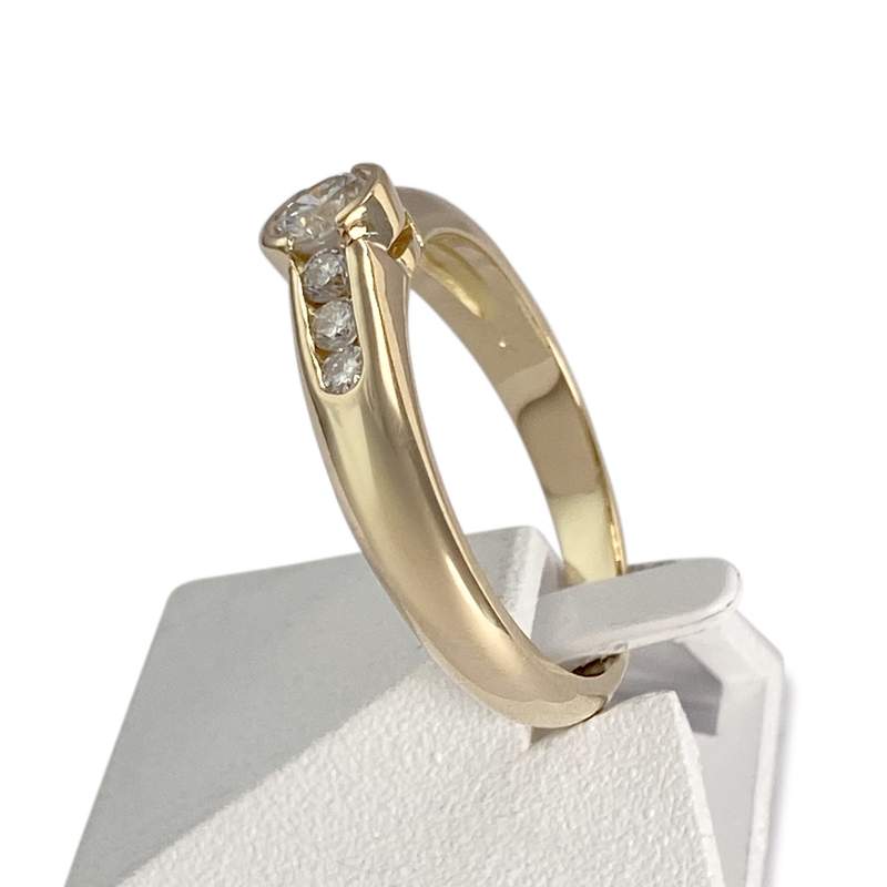 Bague d'occasion or 750 jaune diamants - vue 2
