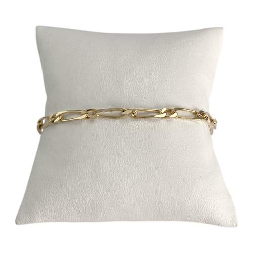 Bracelet d'occasion or 750 jaune maille cheval et alternée