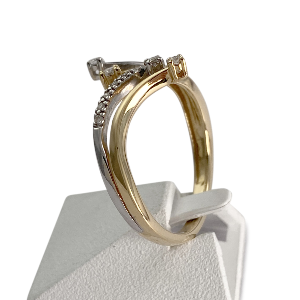 Bague d'occasion  or 2 tons 750 diamants - vue 2
