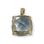 Pendentif d'occasion or 750 jaune topaze bleue - vue 2