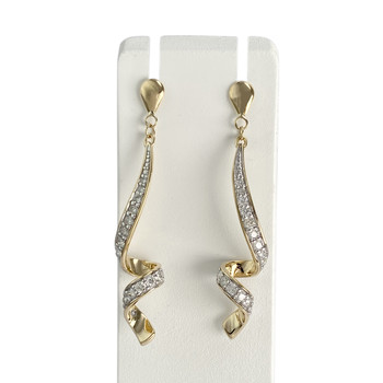 Boucles d'oreilles d'occasion  or 750 2tons diamants