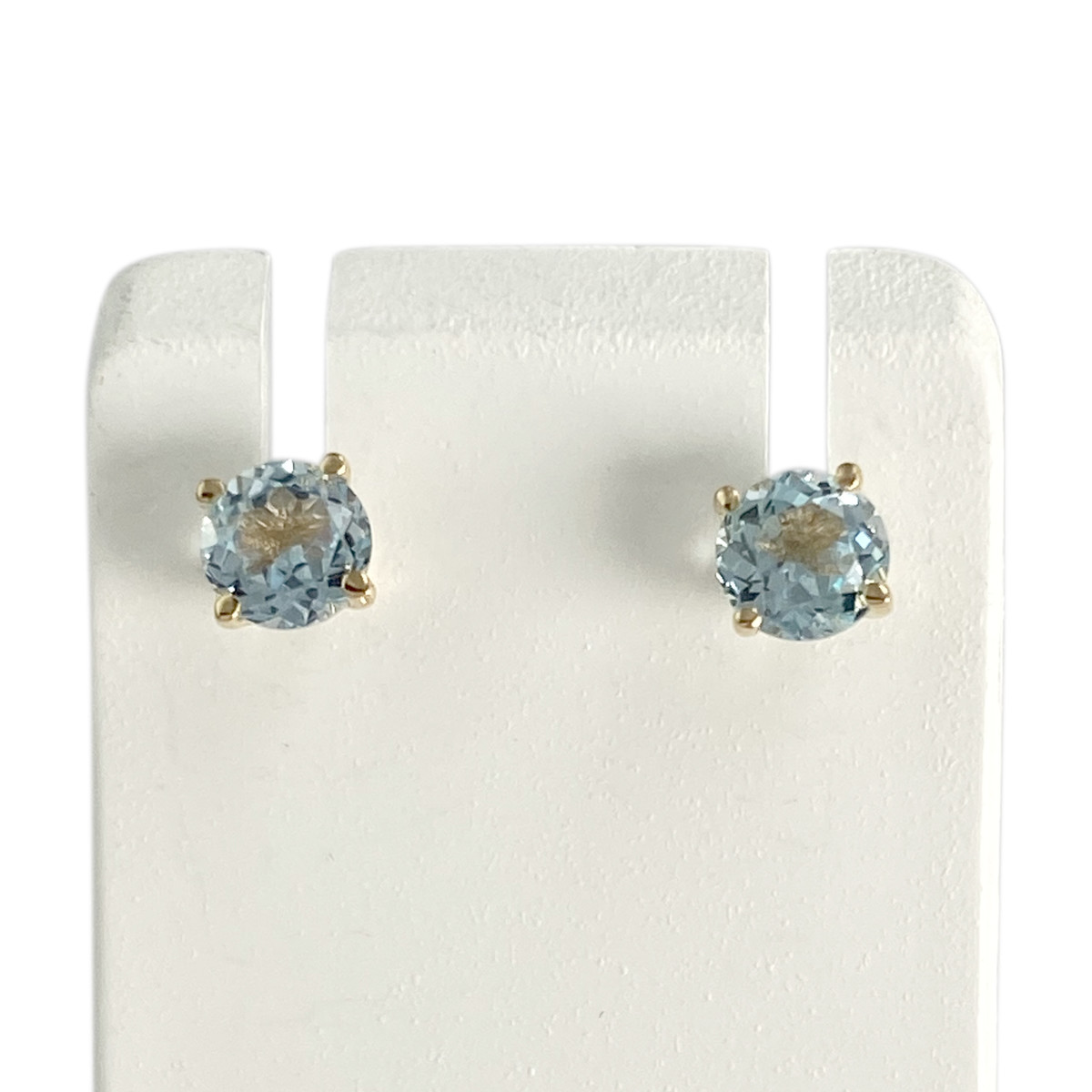 Boucles d'oreilles d'occasion or 750 jaune topazes sky blue