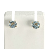 Boucles d'oreilles d'occasion or 750 jaune topazes sky blue