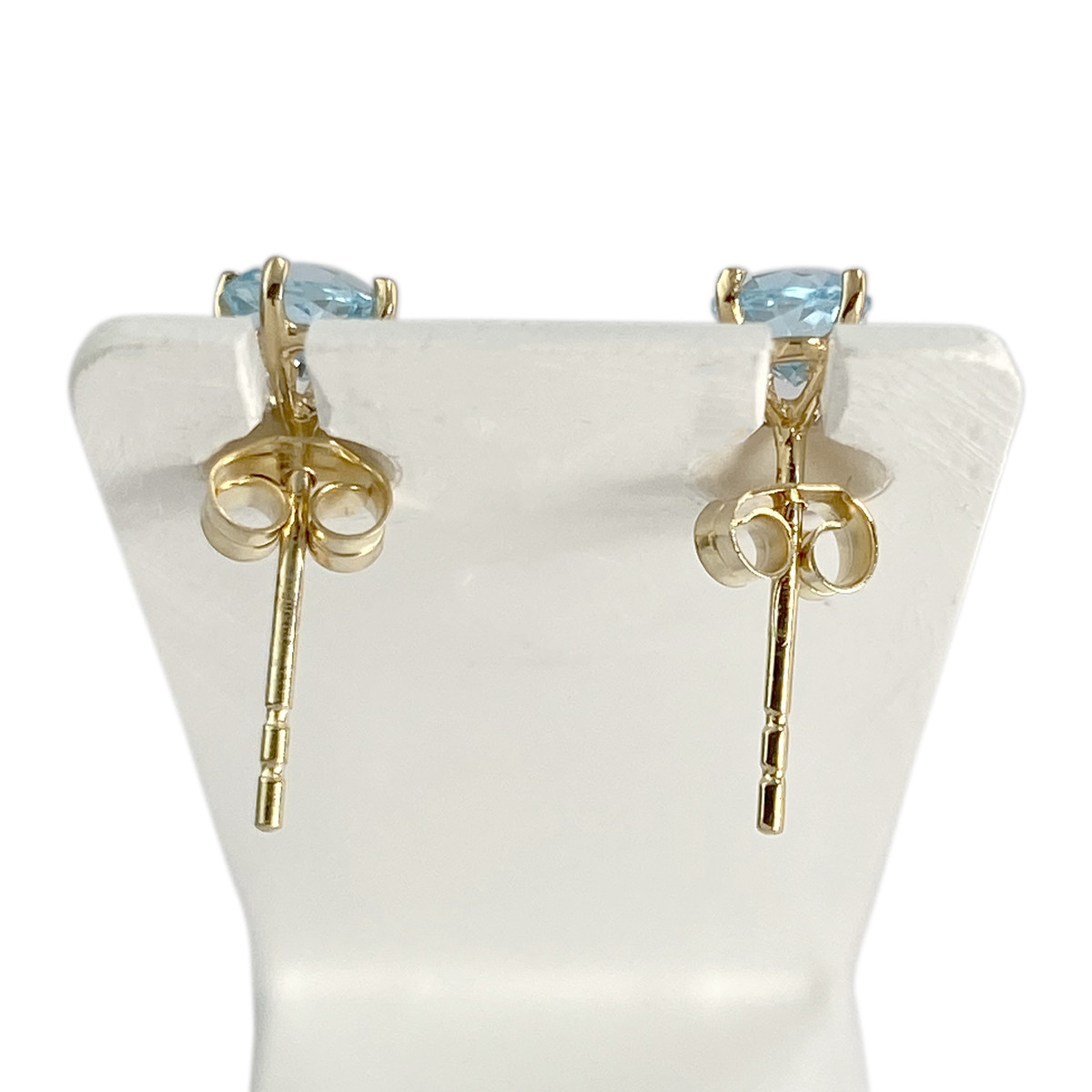 Boucles d'oreilles d'occasion or 750 jaune topazes sky blue - vue 3
